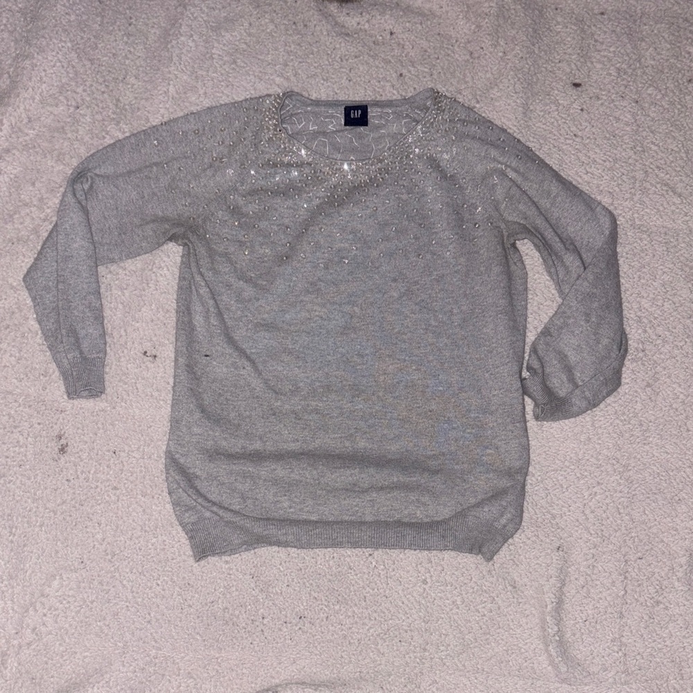 GAP Gray Sweater with Sparkling Details